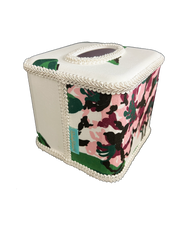 Draper Fabric Tissue Holder - Rhododendron White