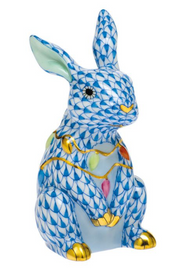 Herend Bunny With Christmas Lights