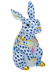 Herend Bunny With Christmas Lights