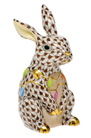 Herend Bunny With Christmas Lights