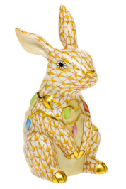 Herend Bunny With Christmas Lights