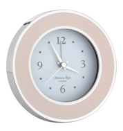Light Pink Enamel Alarm Clock with Silver accents