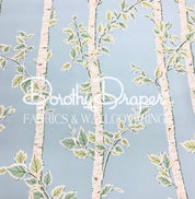 Birch Tree Aqua Wallpaper