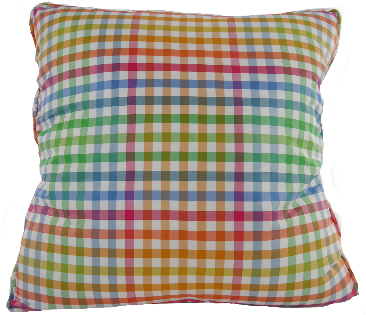 Beverly Hills Check Taffeta Silk White Fabric