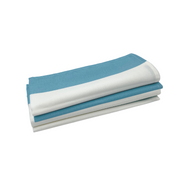 Set of Four Dinner Napkins - Draper Stripe Aqua Blue