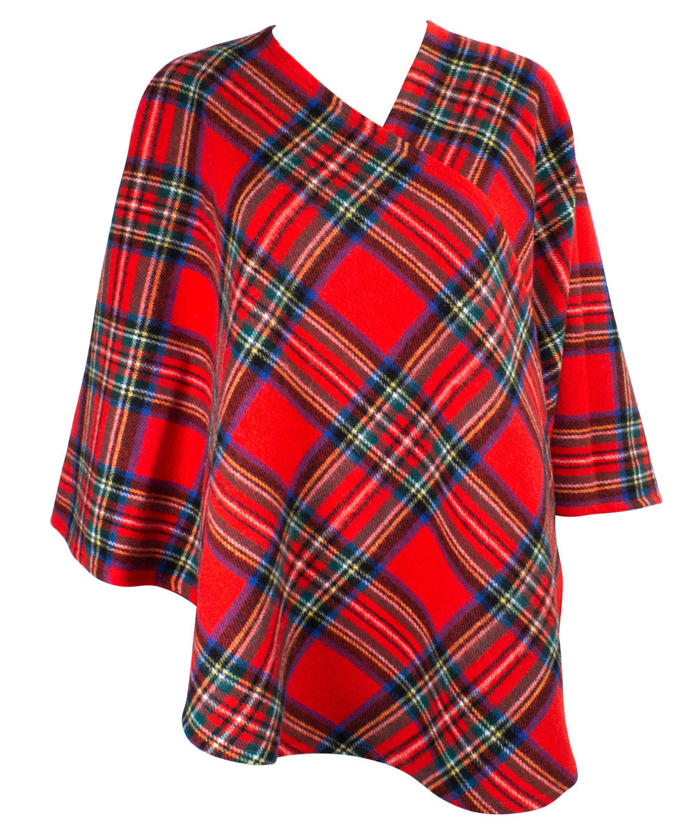 Luxurious Lambswool Cape - Red Plaid