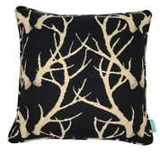 Antlers Throw Pillow - Black Antler
