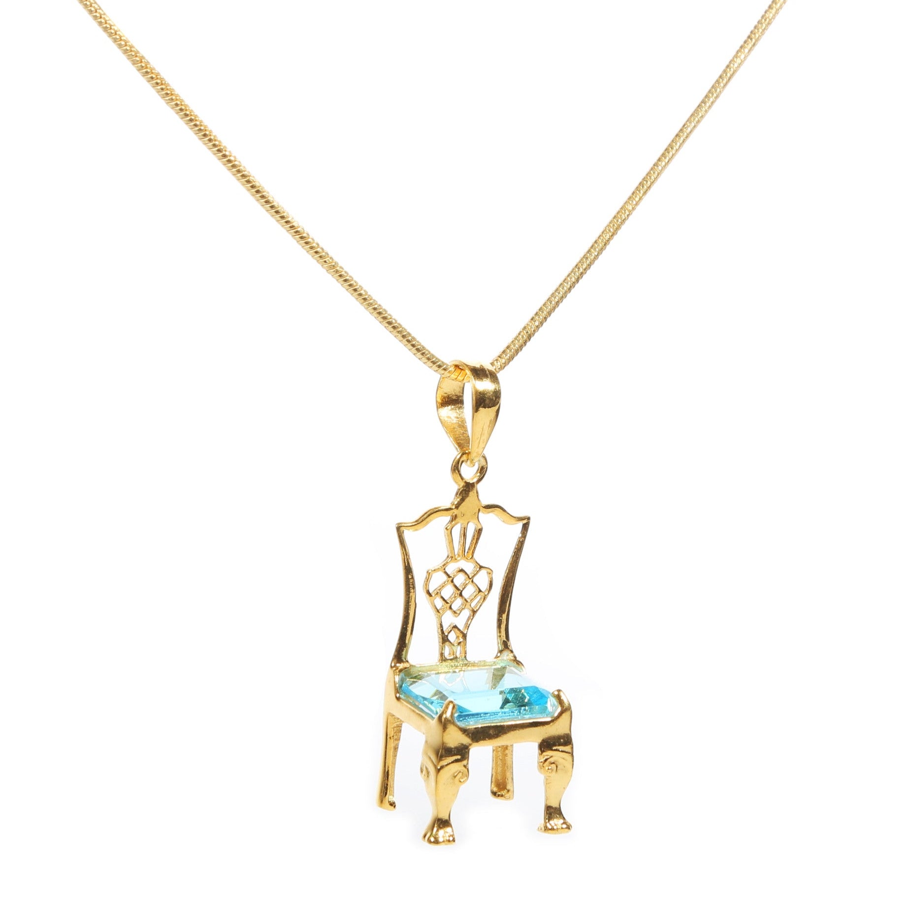 Your Choice of Birthstone Chair on Gold Necklace - Carleton Varney