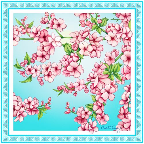 Cherry Blossom Silk Scarf - Carleton Varney