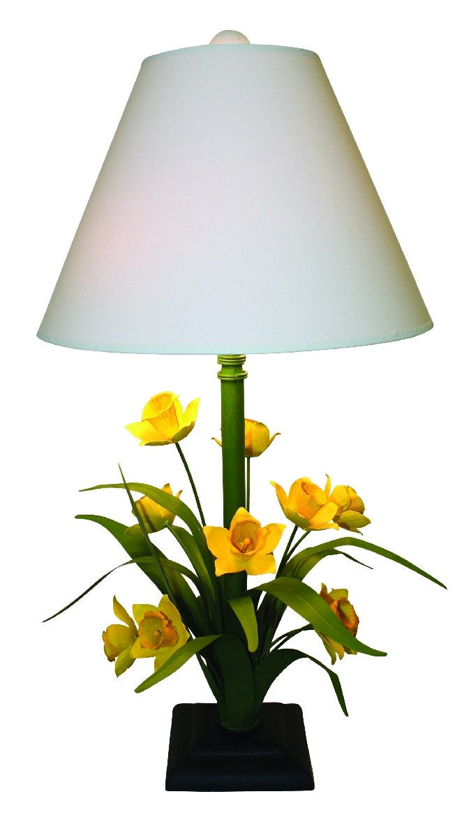 Carleton's Hand Painted Daffodil Flower Table Lamp - Carleton Varney
