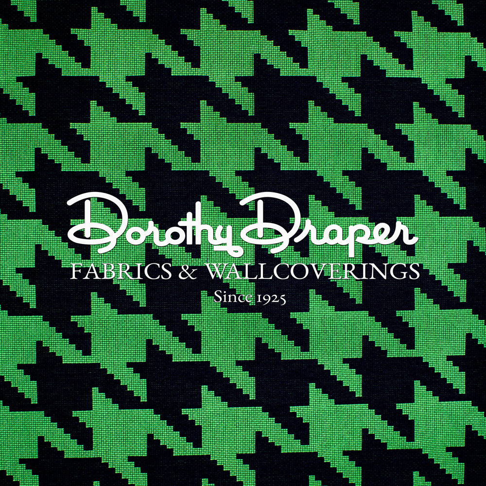 Houndstooth Green & Black Fabric