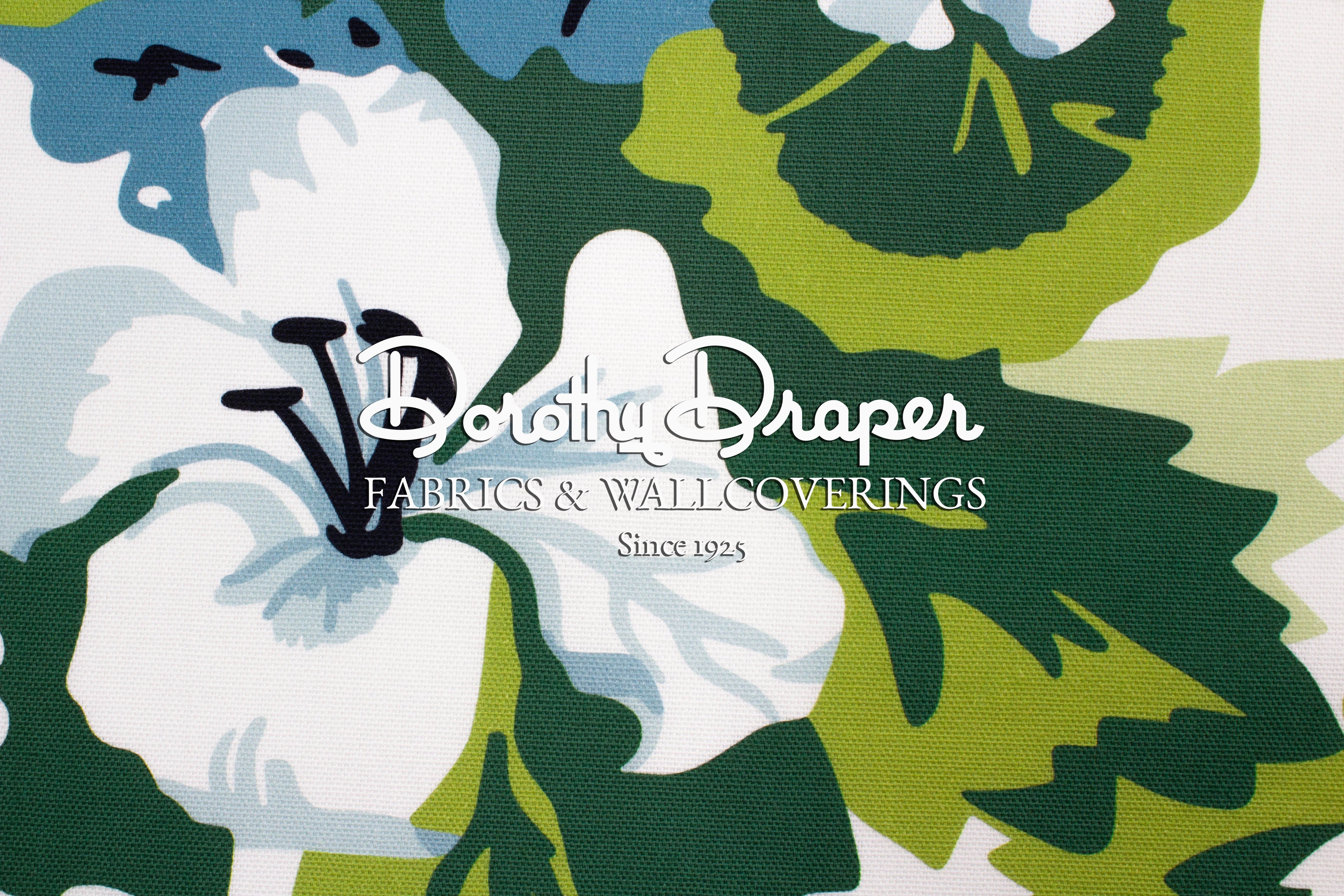 Lanai Geranium White Fabric