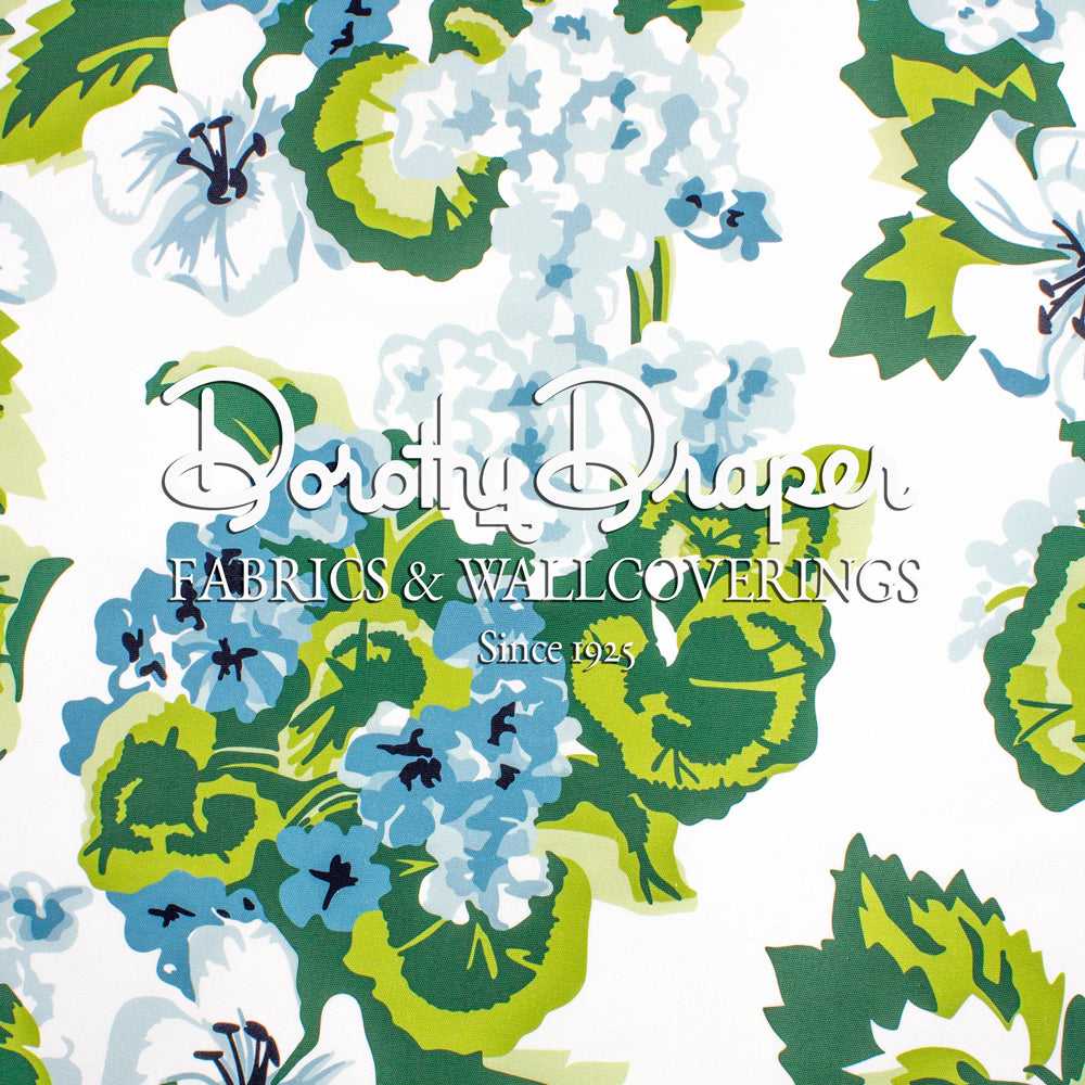 Lanai Geranium White Fabric