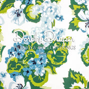 Lanai Geranium White Fabric