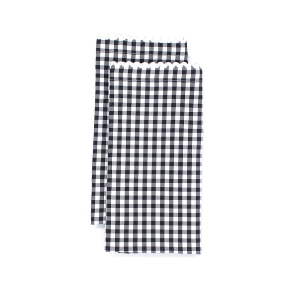 Set of Four Gingham Dinner Napkins Black Dorothy Draper Home