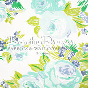 Princess Grace Rose Blue Fabric