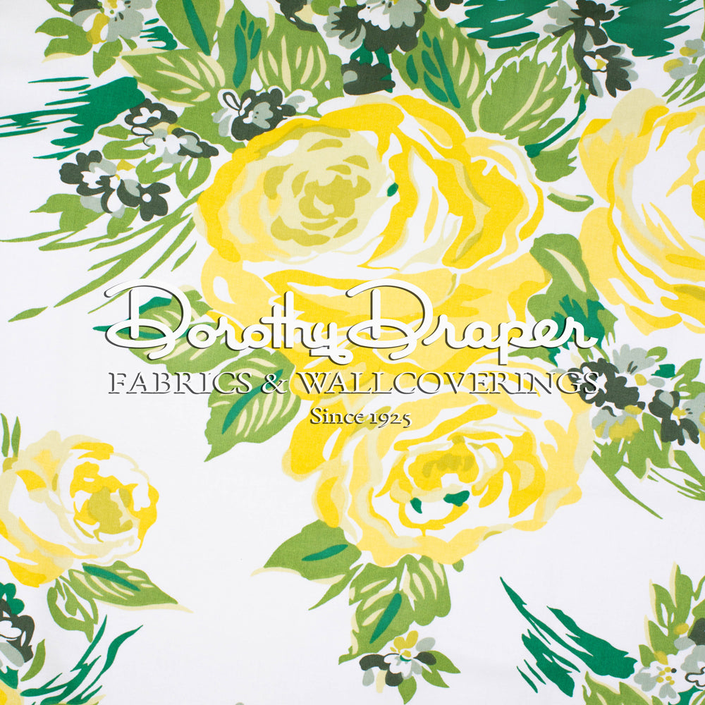 Princess Grace Rose Yellow Fabric