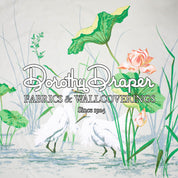 Snowy Egret Mint Fabric