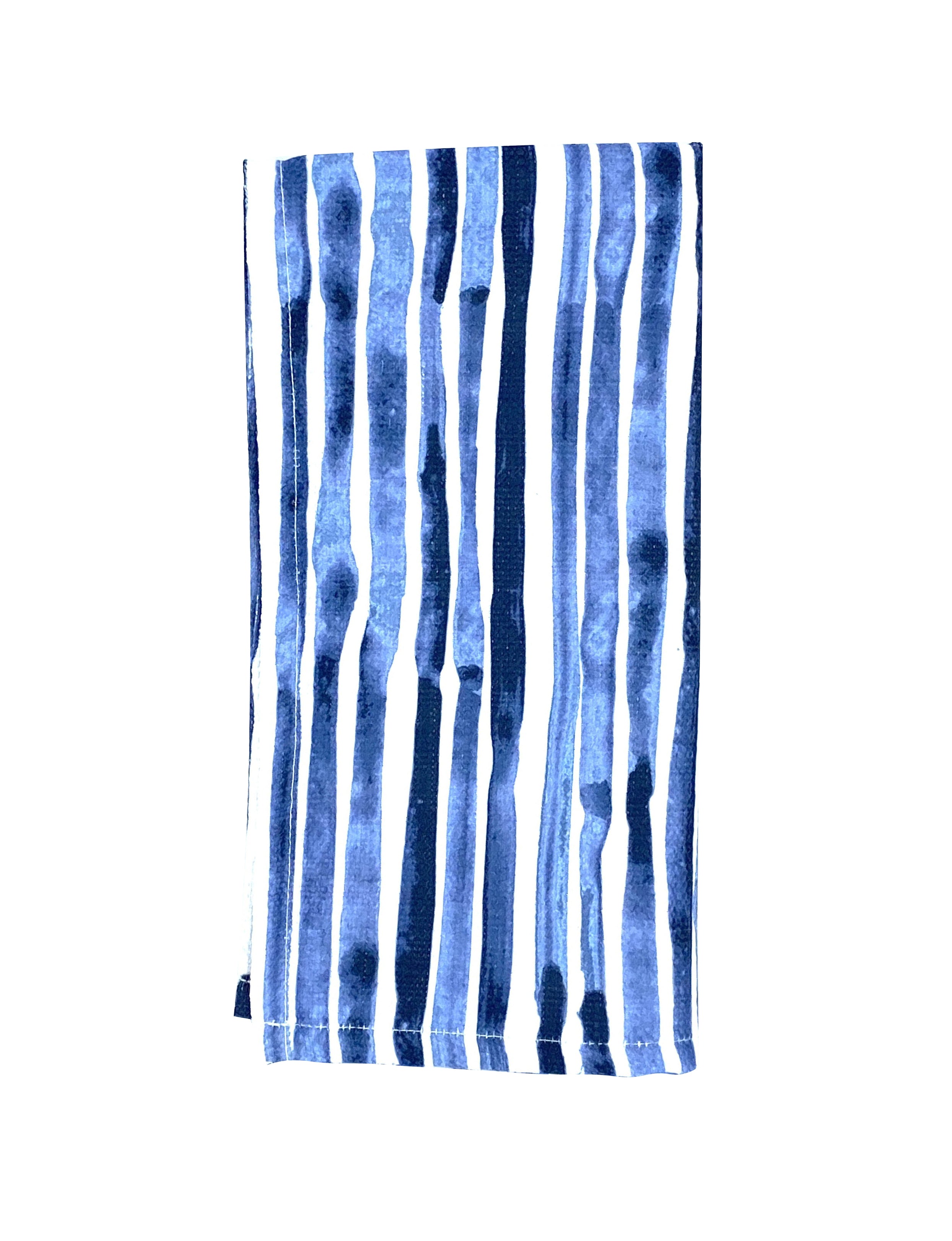 Set of Four Dinner Napkins - Strie Dance Blue