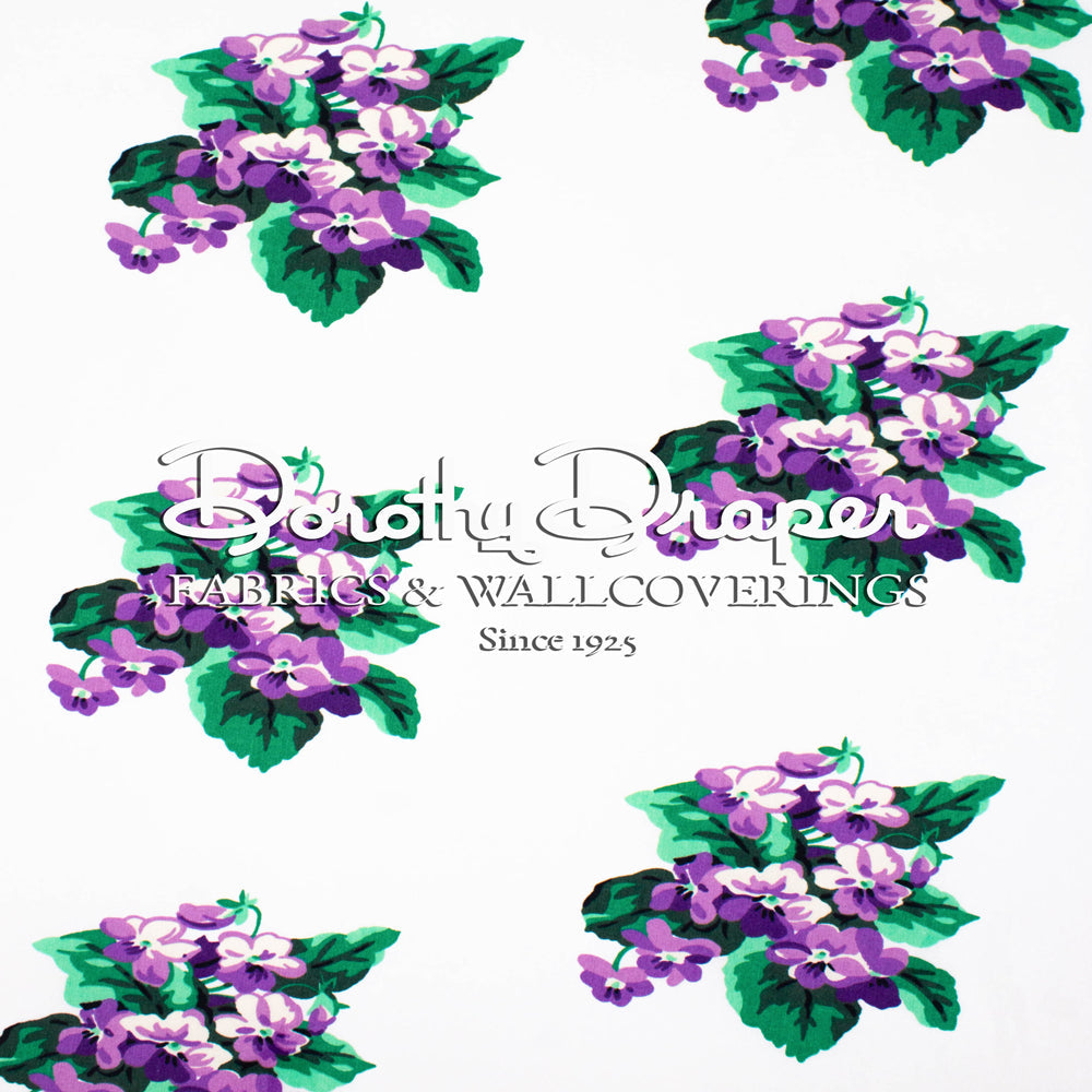 Sweet Violets Purple & White Fabric