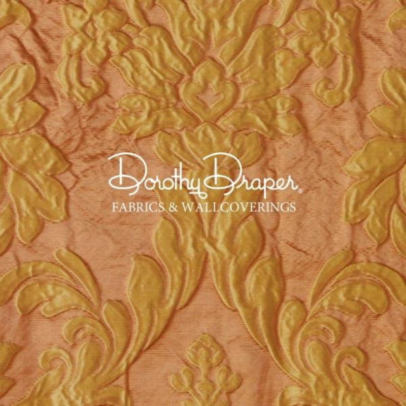 Hampshire Silk Scroll Damask Salmon Fabric