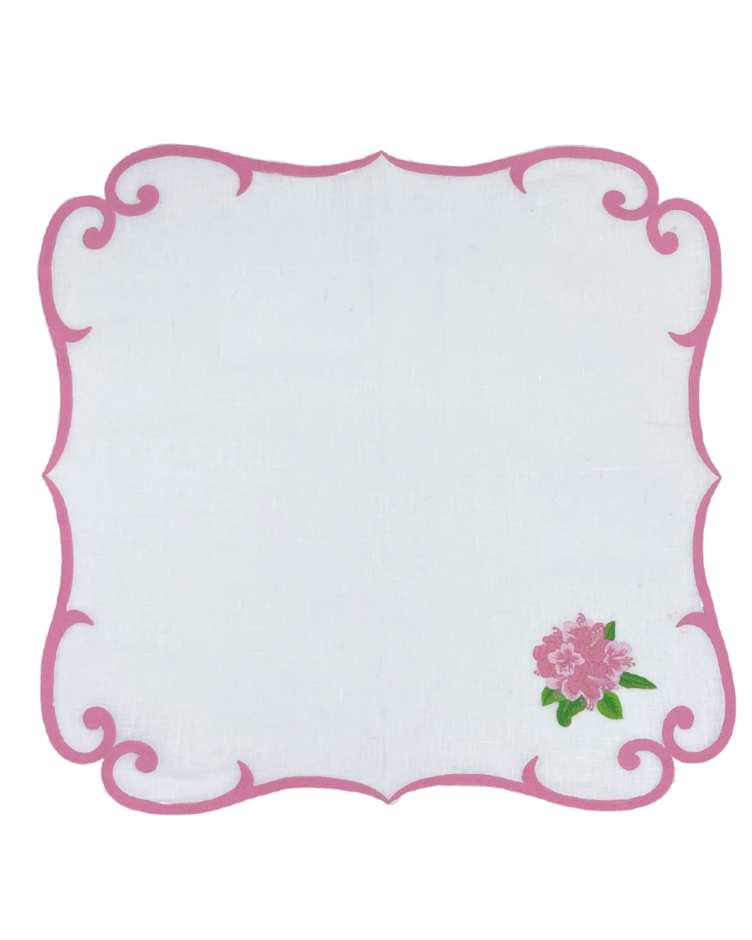 Linen Dinner Napkin (Set of Four)~ Rhododendron