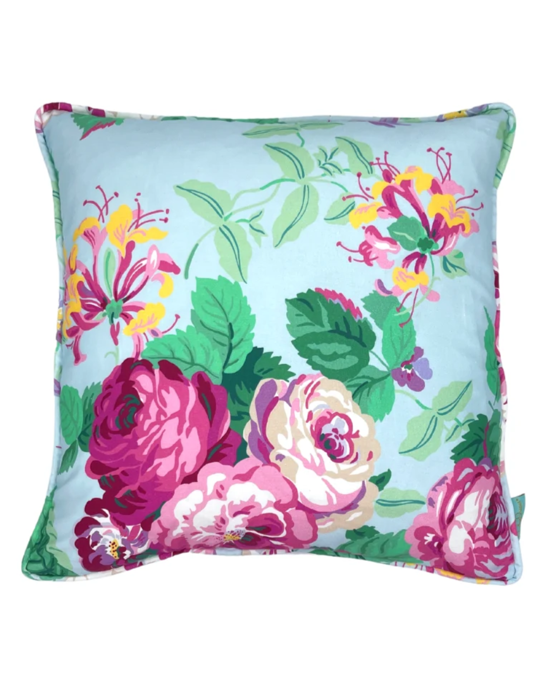 Carolina Chintz Throw Pillow - Blue