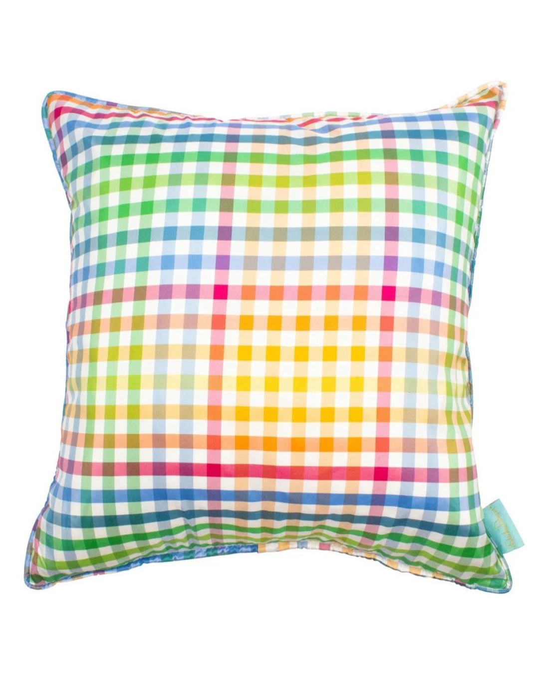 Beverly Hills Check Silk Taffeta Throw Pillow - White