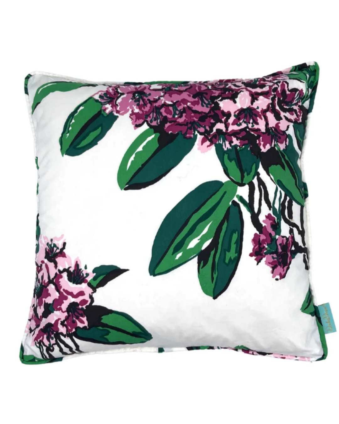 Rhododendron Throw Pillow - White