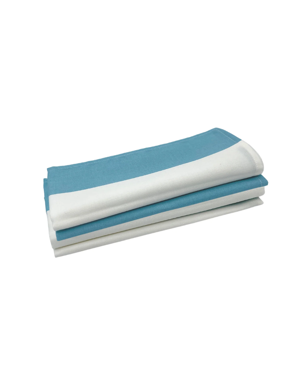 Set of Four Dinner Napkins - Draper Stripe Aqua Blue