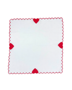 Linen Dinner Napkin (Set of four) ~ Red hearts