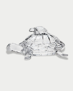 Mackinac Turtles Crystal Lidded Dish Small