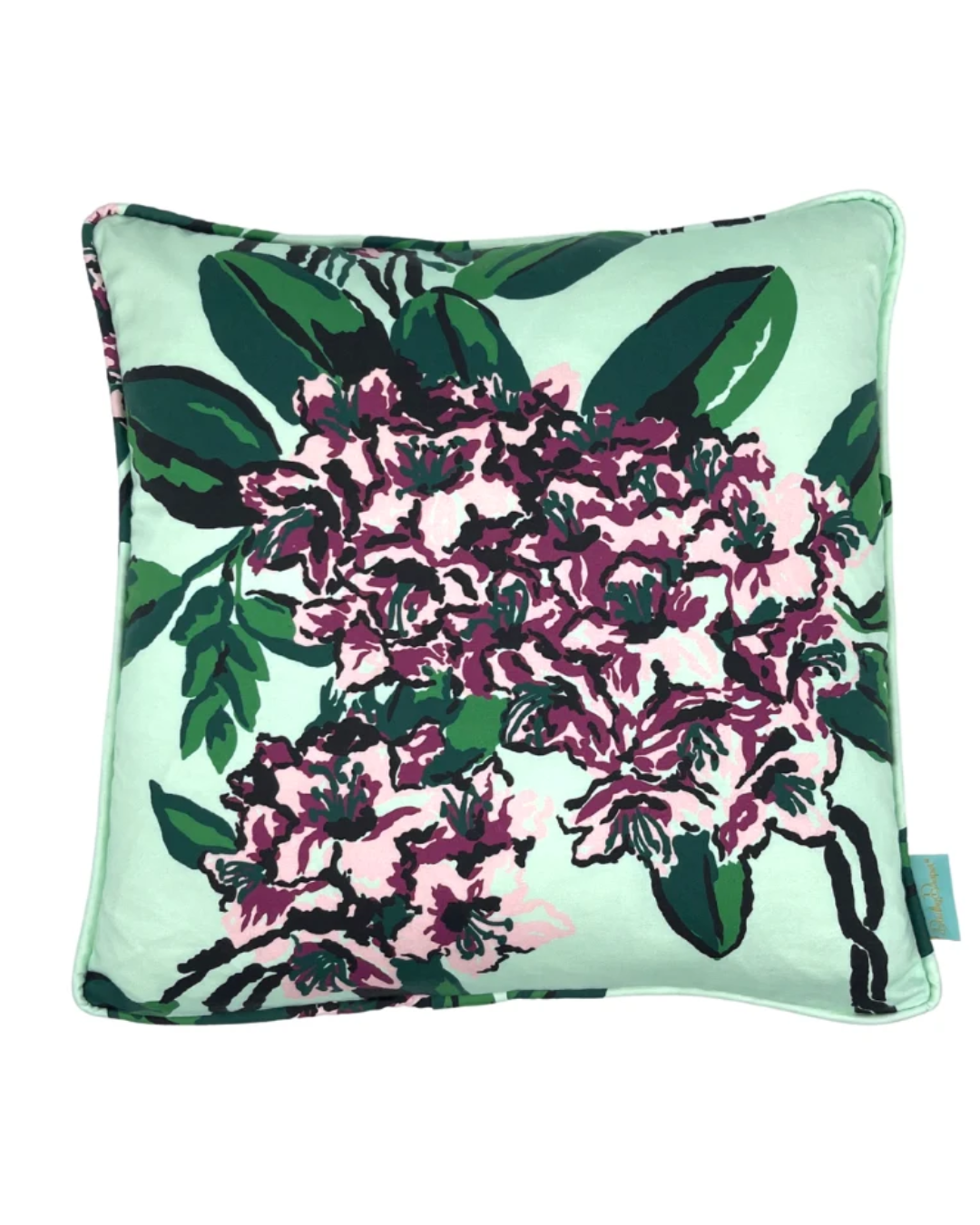 Rhododendron Throw Pillow - Mint