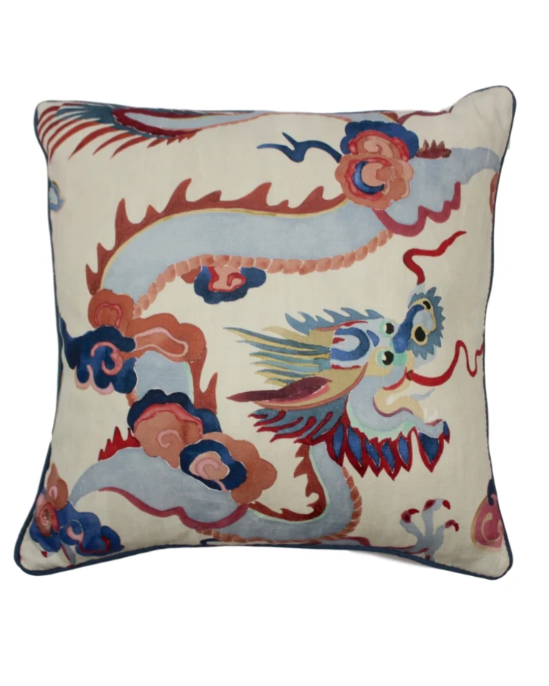Puff Lapis/Berry Linen Throw Pillow