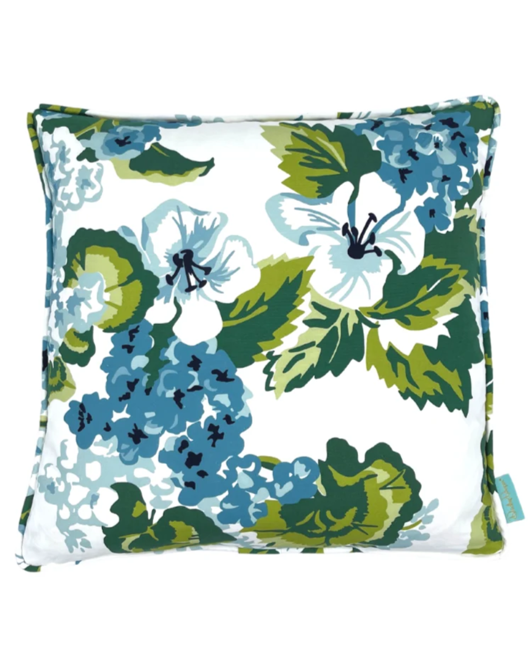 Lanai Geranium Throw Pillow - White