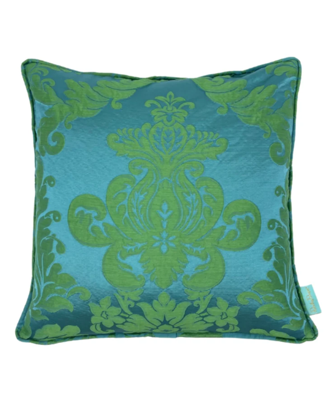 Throw Pillow~Hampshire Silk Damask in Aqua