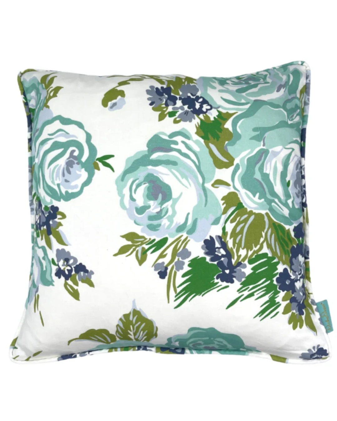 Princess Grace Rose Throw Pillow - Blue