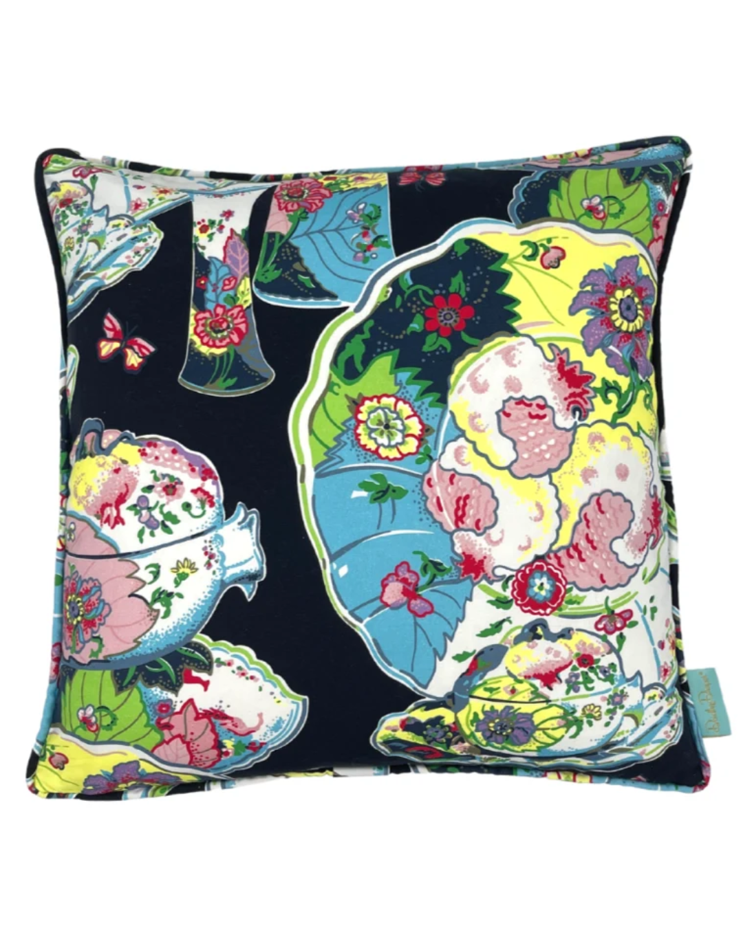 Nelson Imari Throw Pillow - Black