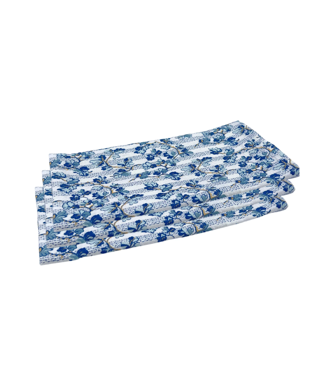 Set of Four Dinner Napkins - Oak Leaves Blue