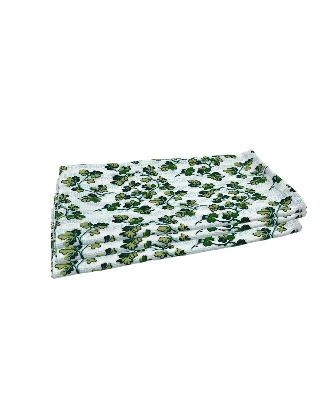 Set of Four Linen Napkins - Oak Leaves Green