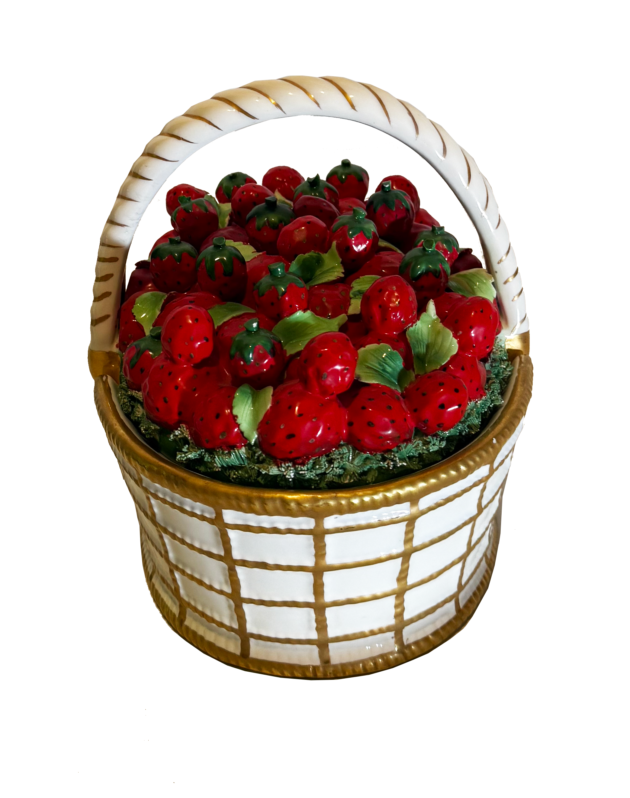 Vintage Mottahedeh Strawberry Lidded Basket