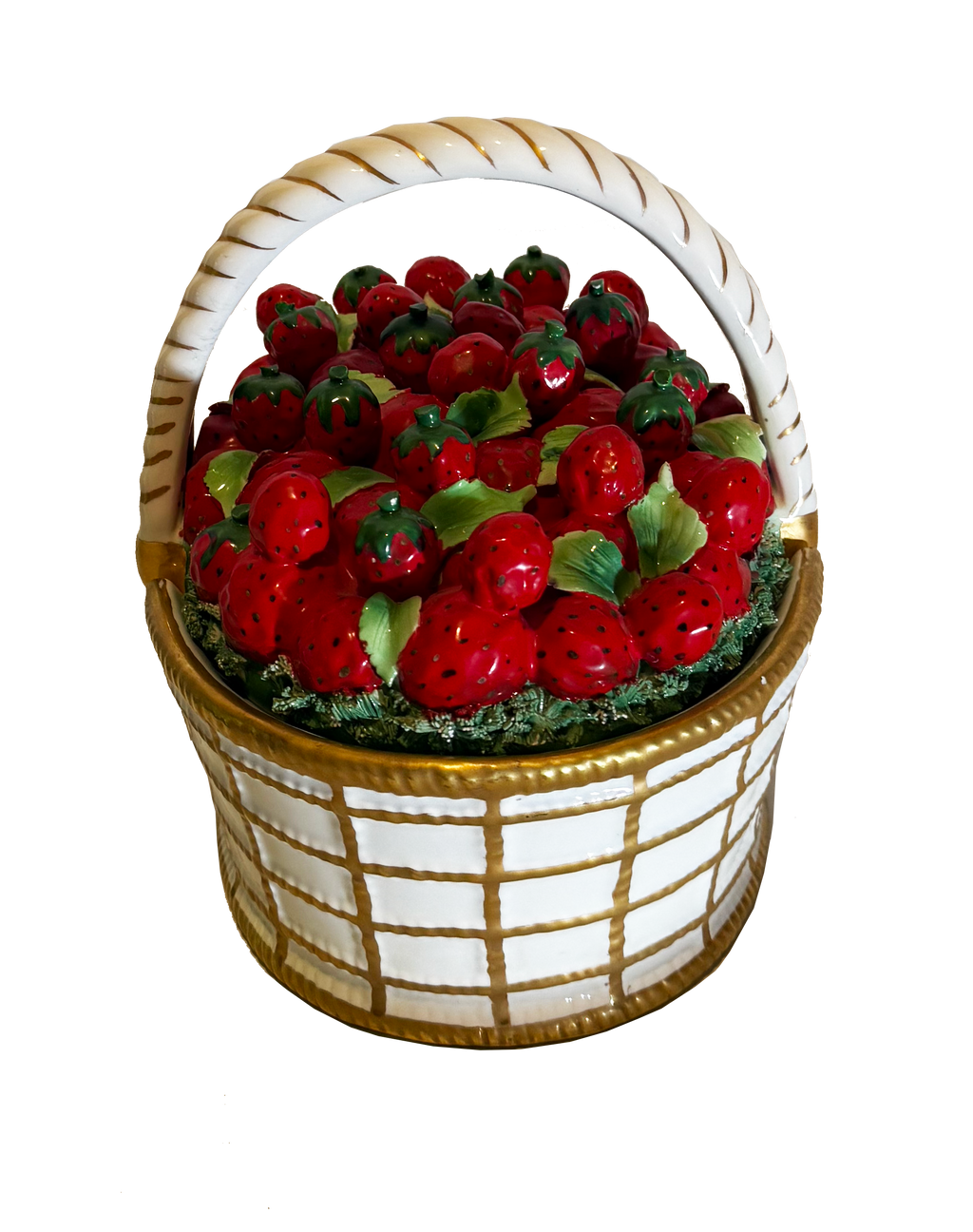 Vintage Mottahedeh Strawberry Lidded Basket