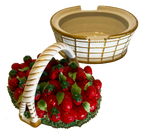 Vintage Mottahedeh Strawberry Lidded Basket