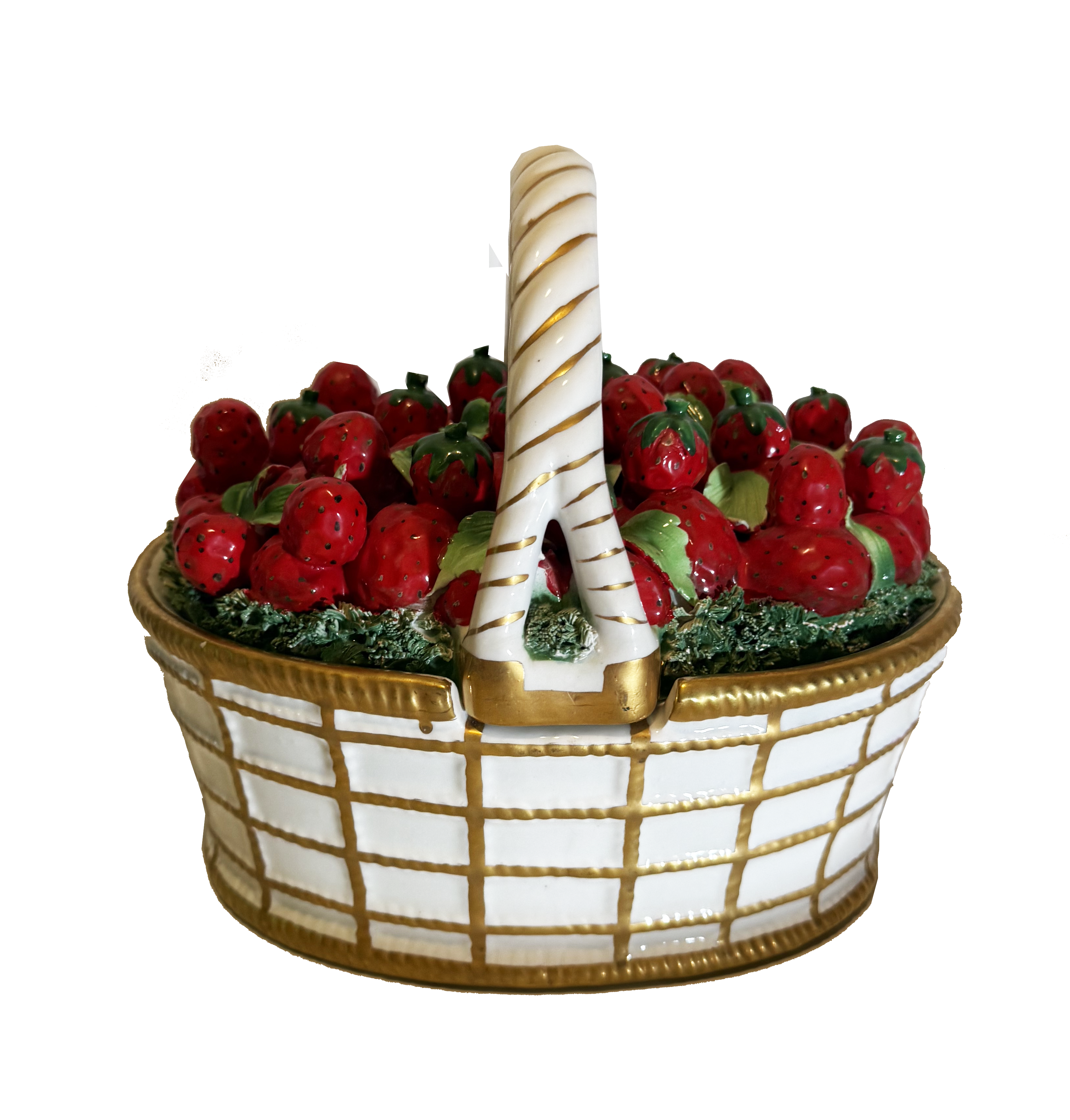 Vintage Mottahedeh Strawberry Lidded Basket