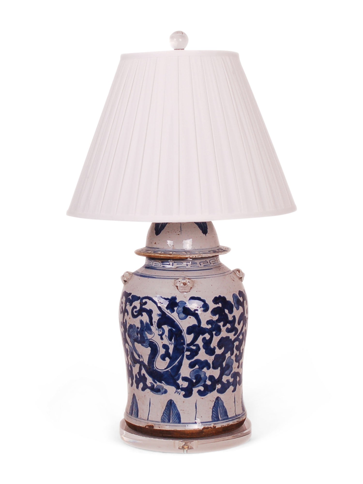 Ginger Jar Lamp with Pleated Shade