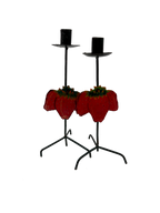 Vintage Tole Strawberry Candlesticks