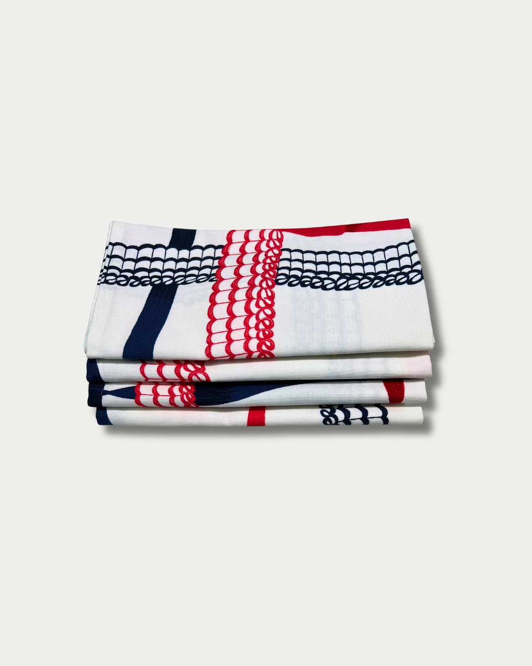 Set of Four Napkins - Nahant Ribbon Red/Blue