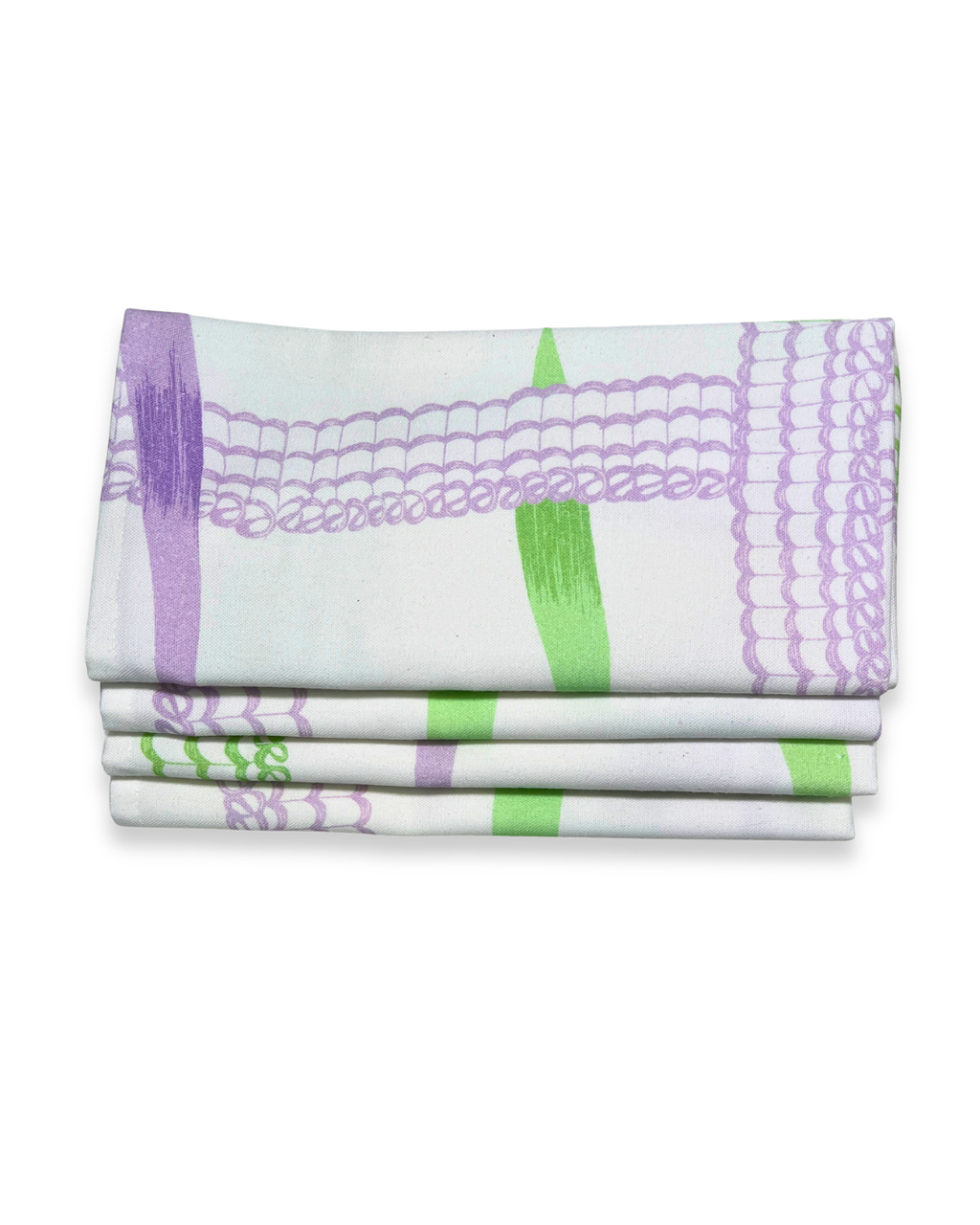 Set of Four Napkins - Nahant Ribbon Lavender/Green
