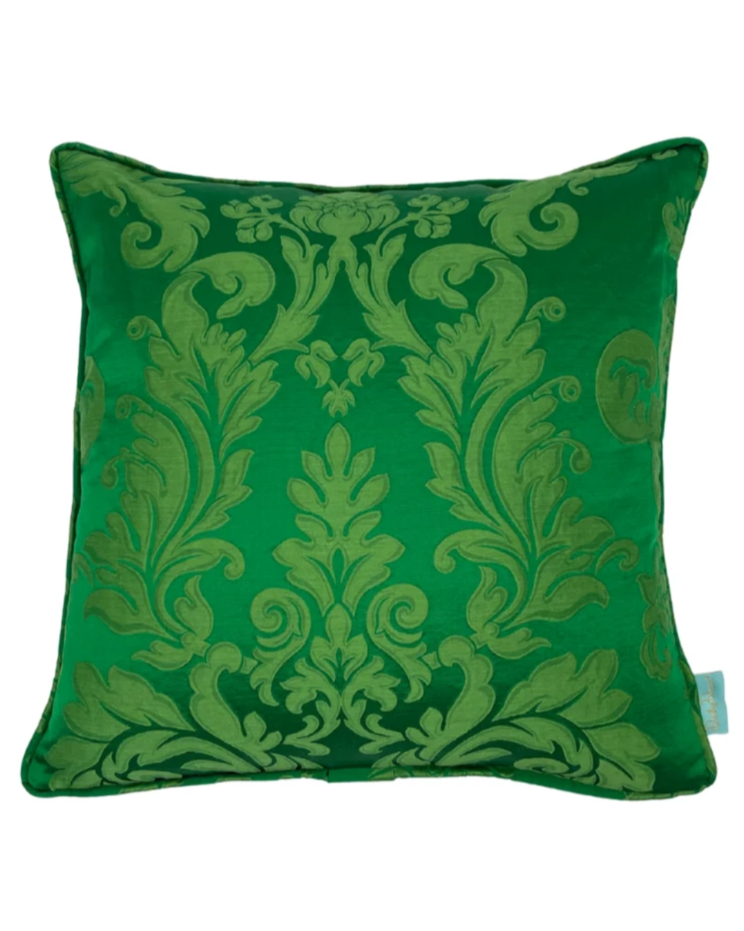 Hampshire Silk Damask Throw Pillow - Emerald
