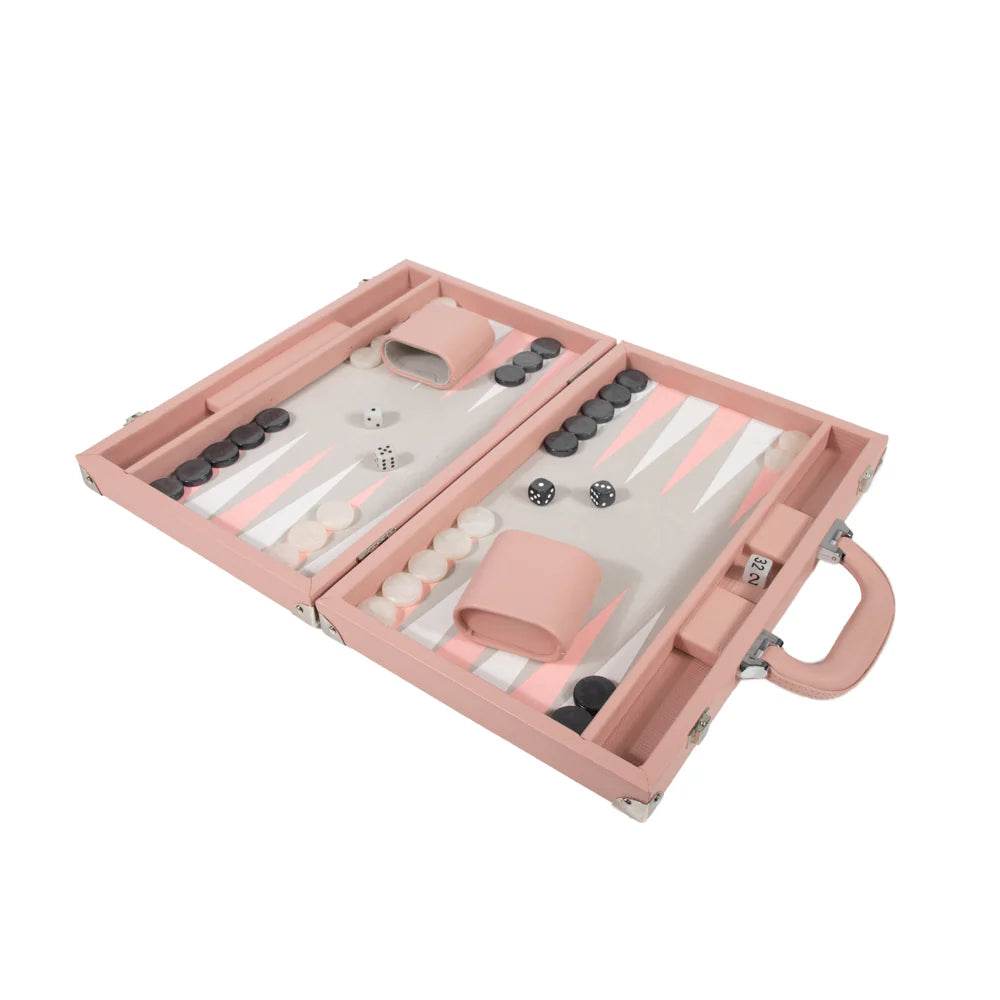 Travel Leather Backgammon Set